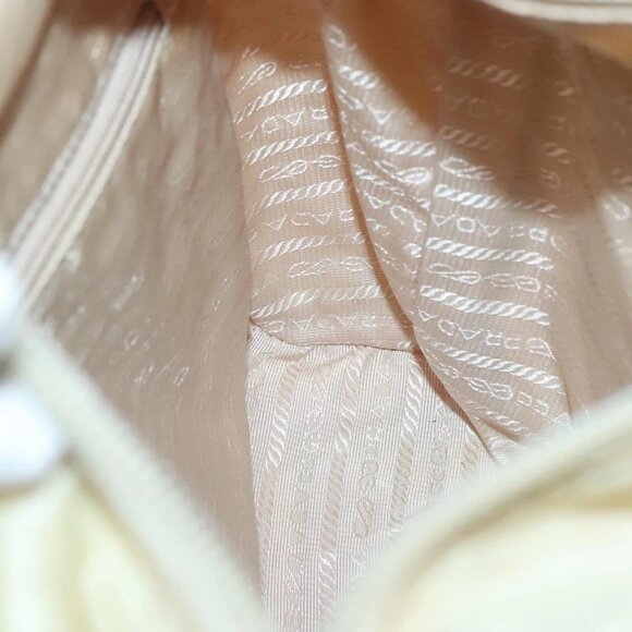 PRADA Chain Shoulder Bag Nylon Ivory Silver Auth 137031 - Picture 12 of 16